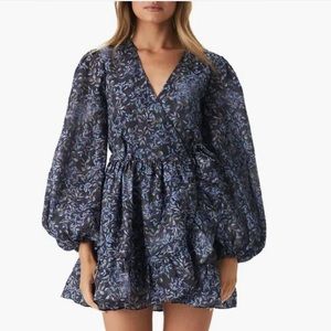 Kiera Floral Long Sleeve Wrap Minidress | Size 2